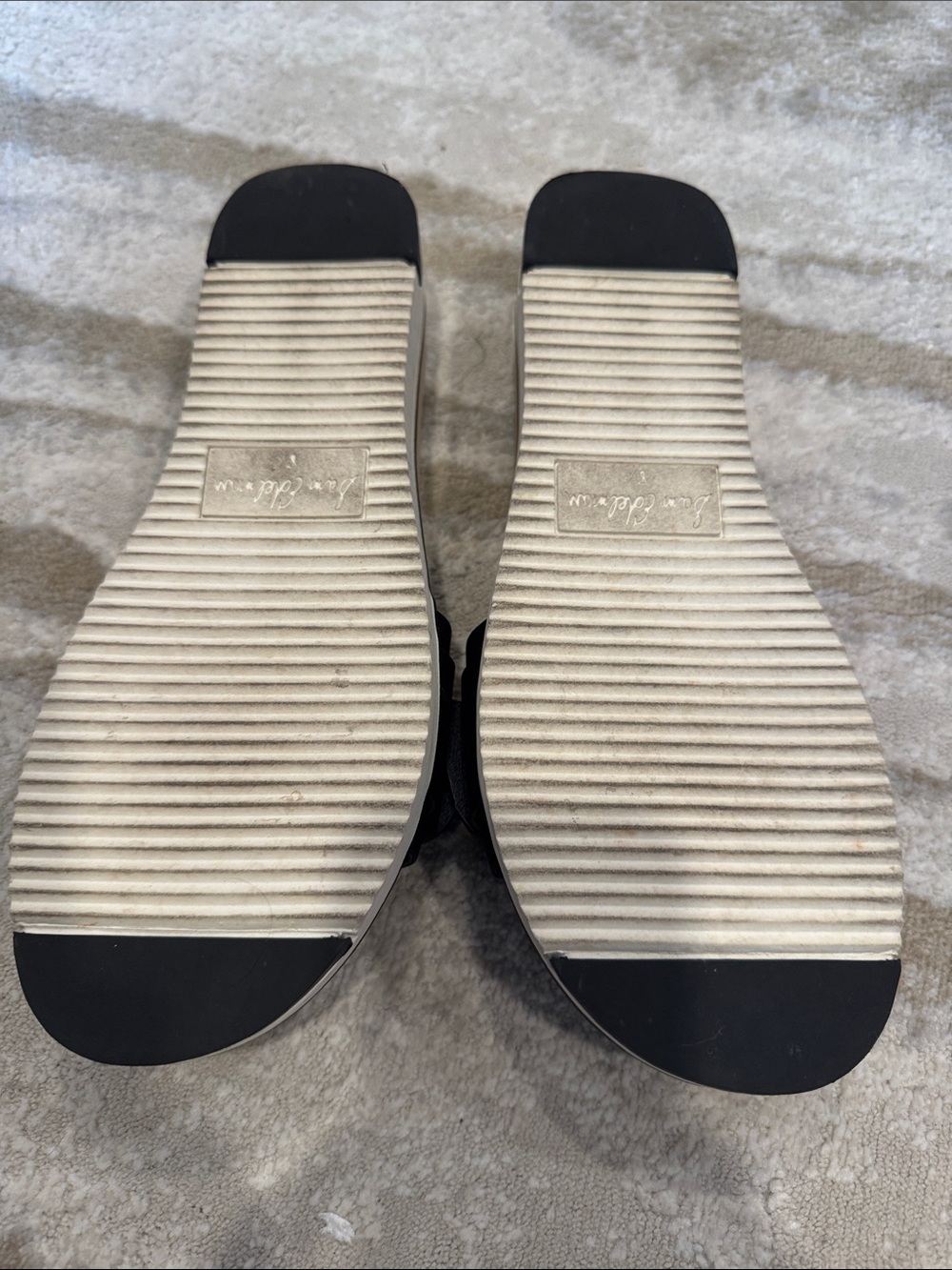 Sam Edelman Black Leather Buckle Platform Slide Sandals - Picture 4 of 8